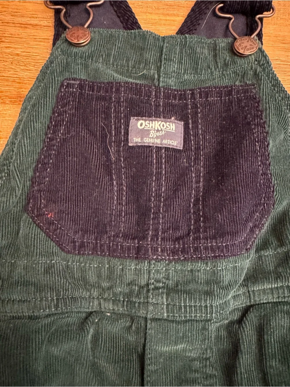 OshKosh B'gosh Dark Green and Navy Corduroy Overalls 3T